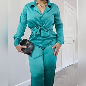 Nasty Gal Satin Pajama Set